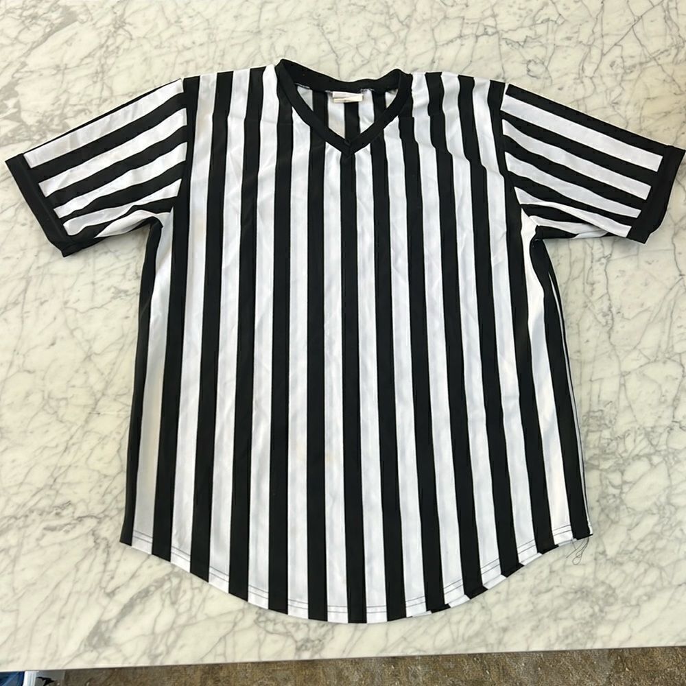 Vintage Men referee football shirt Halloween costume Sz XL